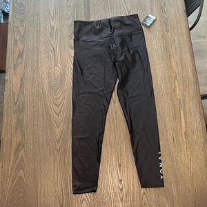 NWT Onzie Tonal High Rise Athletic Leggings Black Size XL